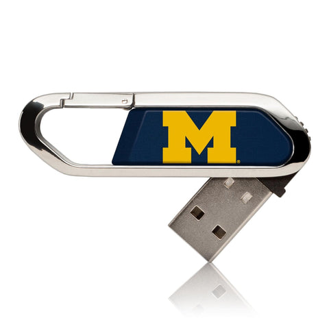 Michigan Wolverines Solid USB 32GB Clip Style Flash Drive-0