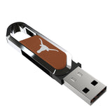 University of Texas Longhorns Solid USB 64GB Clip Style Flash Drive
