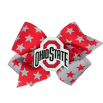 Ohio State Buckeyes Medium Two-Tone Star with Patch Bow