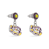 LSU Tiger Eye Crystal Drop Earrings