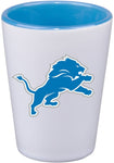 Detroit Lions 2oz Inner Color White Ceramic Shot Glass