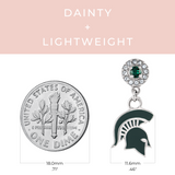 Michigan State Earrings Drop Crystal