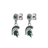 Michigan State Earrings Drop Crystal