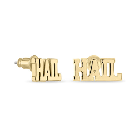 Michigan Earrings HAIL Studs 18K Gold Finish