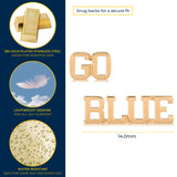 University of Michigan Earring Studs Go Blue 18K Gold Finish