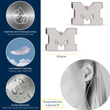 Michigan Stud Earrings Block M Stainless Steel