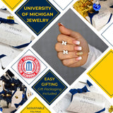 Michigan Stud Earrings Block M Stainless Steel