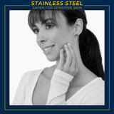 Michigan Stud Earrings Block M Stainless Steel