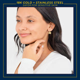 Michigan Earring Huggie Hoops 18K Gold Finish