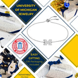 Michigan Wolverine Jewelry Bolo Bracelet Stainless Steel