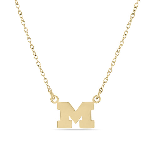 Michigan Wolverines Necklace Block M