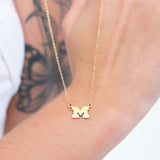 Michigan Wolverines Necklace Block M