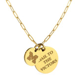 University of Michigan Charm Necklace Paperclip Chain