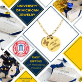 University of Michigan Charm Necklace Paperclip Chain