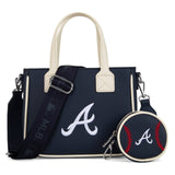 MLB Atlanta Braves Team Tote/Crossbody with Baseball Coin Pouch