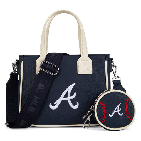 MLB Atlanta Braves Team Tote/Crossbody with Baseball Coin Pouch