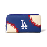 MLB Los Angeles Dodgers Zip Wallet Baseball Stitch Detail