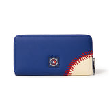 MLB Los Angeles Dodgers Zip Wallet Baseball Stitch Detail