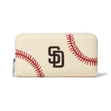 MLB San Diego Padres Baseball Stitch Detail Zip Wallet