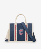 MLB Cleveland Guardians Tote Bag with Baseball Stitch