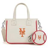 MLB New York Mets Team Tote/Crossbody with Baseball Coin Pouch
