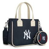 MLB New York Yankees Team Tote/Crossbody with Baseball Coin Pouch
