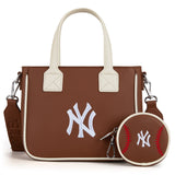 MLB New York Yankees Team Tote/Crossbody with Baseball Coin Pouch