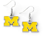 Michigan Wolverines Logo Dangle Earrings