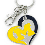 Michigan Wolverines Swirl Heart Keychain