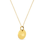 Oklahoma Map Engraved Charm Necklace - 18K Gold Plate