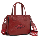 Arkansas Razorbacks Embossed Tote Bag with Coin Pouch