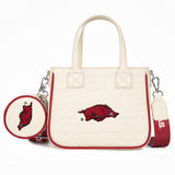 Arkansas Razorbacks Embossed Tote Bag with Coin Pouch