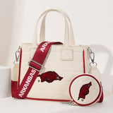 Arkansas Razorbacks Embossed Tote Bag with Coin Pouch