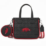 Arkansas Razorbacks Embossed Tote Bag with Coin Pouch