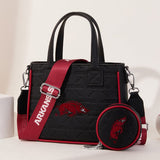 Arkansas Razorbacks Embossed Tote Bag with Coin Pouch