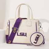 LSU Tigers Embossed Tote Bag with Coin Pouch