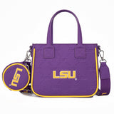 LSU Tigers Embossed Tote Bag with Coin Pouch