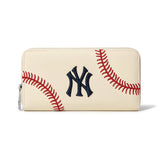 MLB New York Yankees Zip Wallet Baseball Stitch Detail