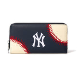 MLB New York Yankees Zip Wallet Baseball Stitch Detail