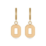 Ohio State Block O Huggie Hoops - Gold Finish