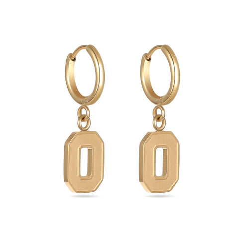 Ohio State Block O Huggie Hoops - Gold Finish