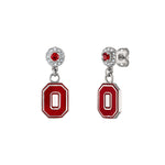 Ohio State Block O Crystal Drop Earrings