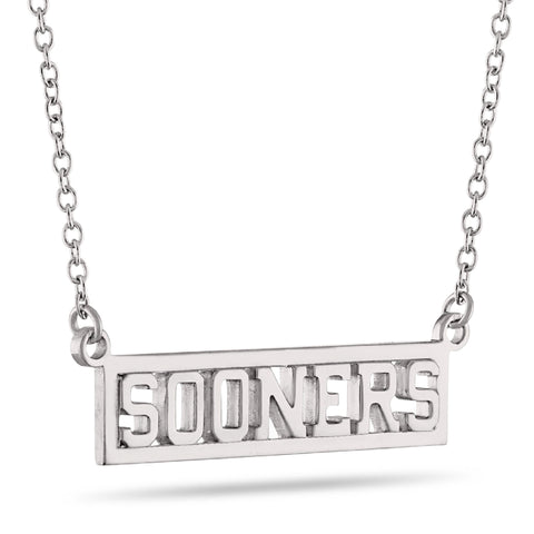 Oklahoma SOONERS Script Bar Necklace
