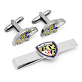 Baltimore Ravens Head Cufflinks and Shield Tie Bar Gift Set