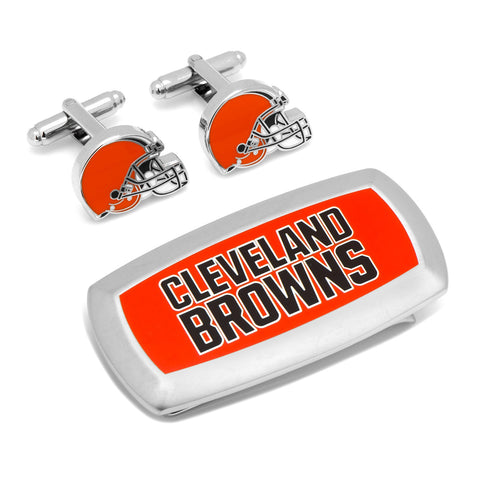 Cleveland Browns Cufflinks and Cushion Money Clip Gift Set