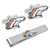 Denver Broncos Cufflinks and Tie Bar Gift Set