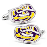 NCAA LSU Tiger's Eye Cufflinks and Tie Bar Gift Set