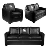 Silver Loveseat with Michigan State Spartans Primary Logo