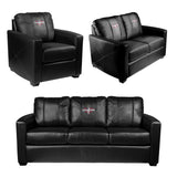 Silver Loveseat with Texas Rangers 2023 Champions Logo