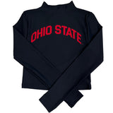 Ohio State OSU Buckeyes Black Mock Neck Top